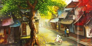 Anh dep tranh ve pho co ha noi 053442923
